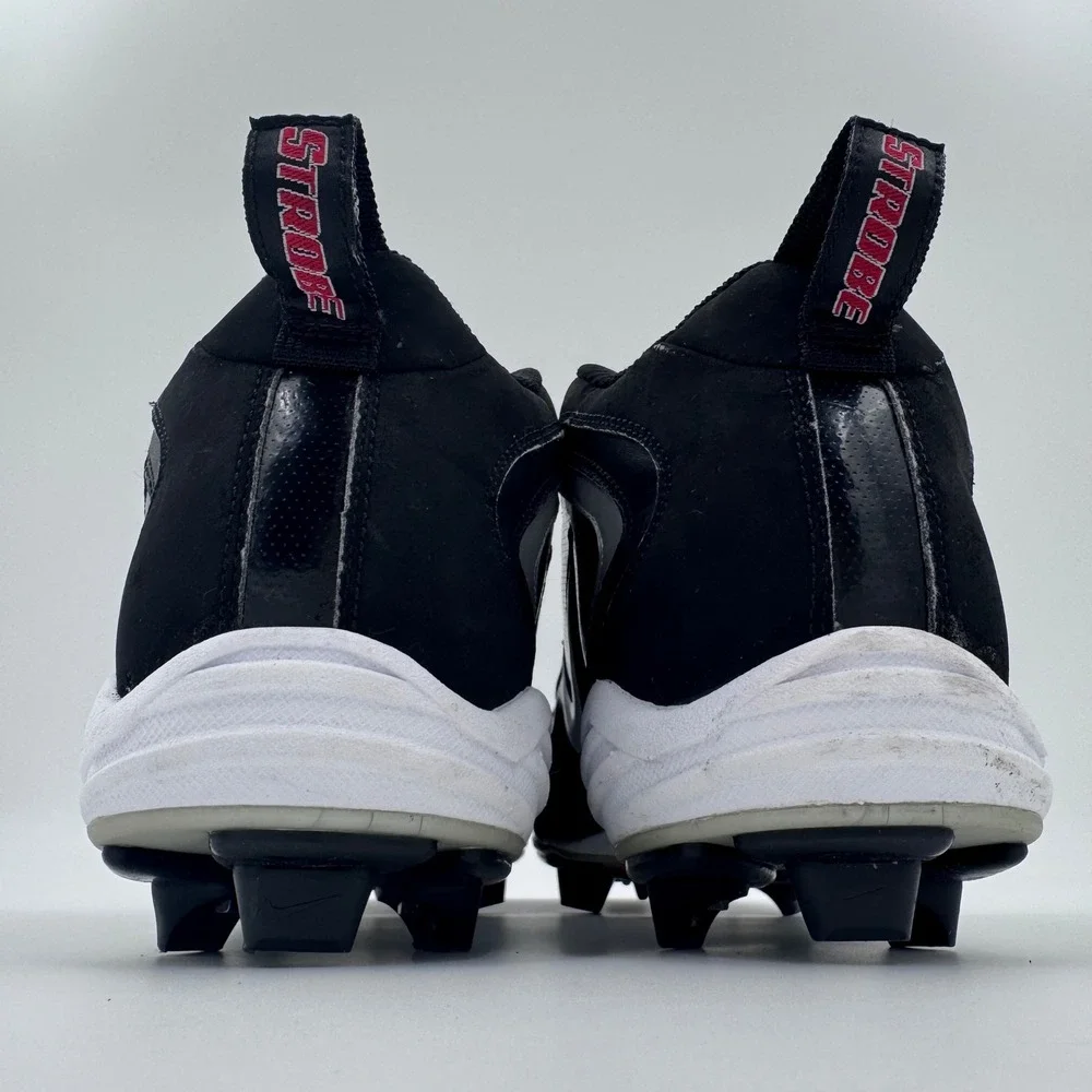 Nike Air Strobe Baseball Cleats Mens 11.5 Black White Red Spikes 313203-011 2006